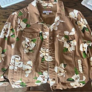 Isaac Mizrah Live! Brown flowered jacket